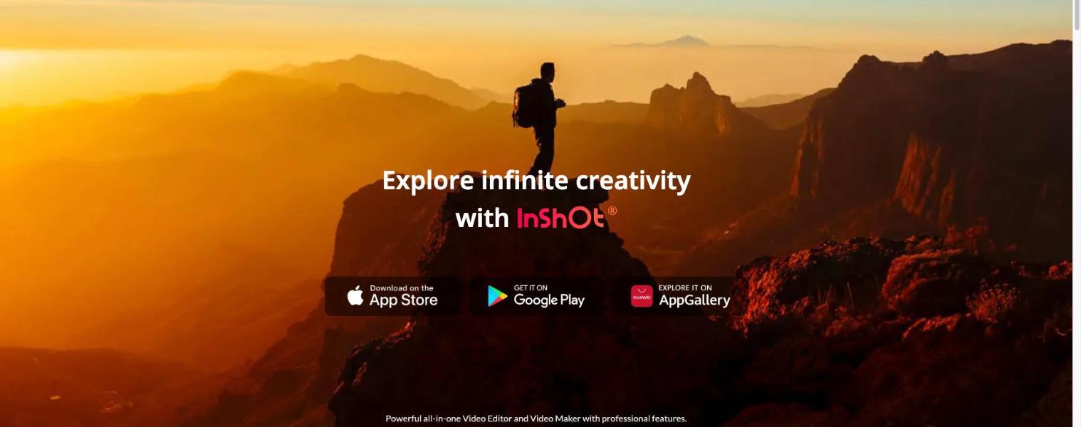 InShot 公式サイトのトップページ(出典:inshot.com、2026年10月時点)