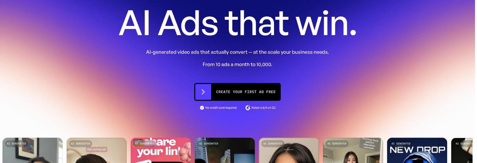 Creatify 公式サイトのトップページ(出典:creatify.ai、2026年10月時点)
